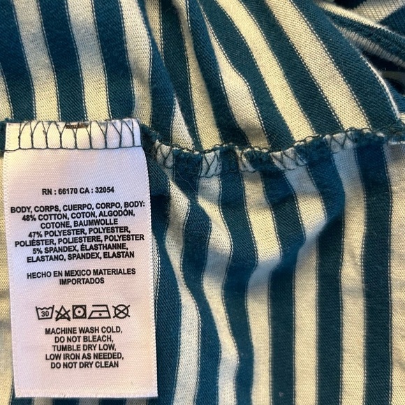 T.la from Anthropologie Barela Tie-Waist Top in Green and Blue Stripes, Size XS - Picture 9 of 9